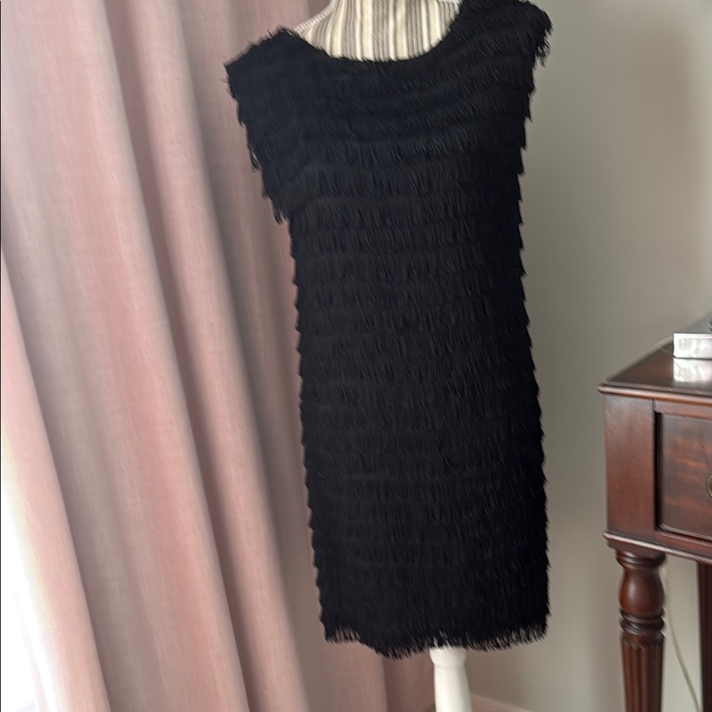 Twelfth Street by Cynthia Vincent Black Ruffled Tiered Mini Dress